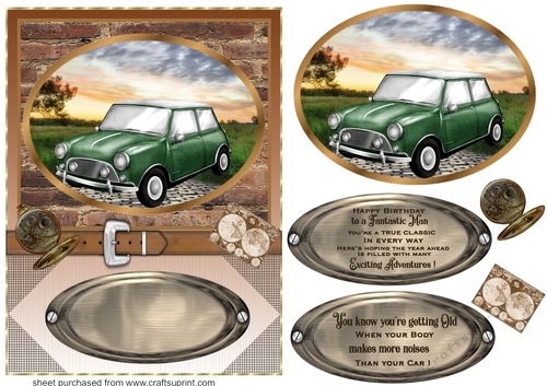 Framed vintage car card front 3(n)