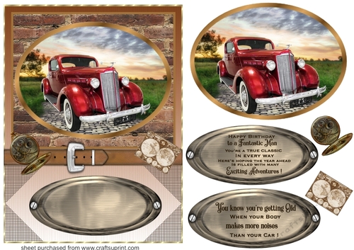 Framed vintage car card front 5(n)