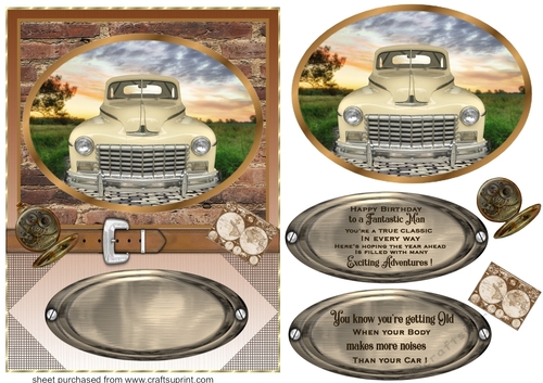 Framed vintage car card front 6(n)