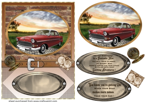 Framed vintage car card front 8(n)