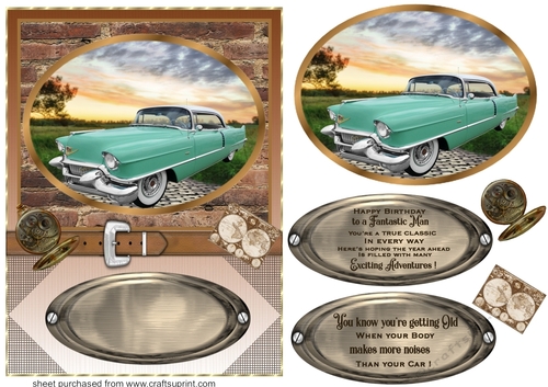 Framed vintage car card front 9(n)