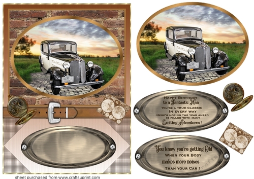 Framed vintage car card front 10(n)
