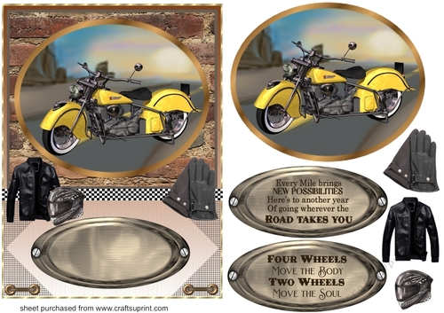 Framed motor bike card front A
