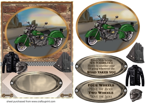 Framed motor bike card front B