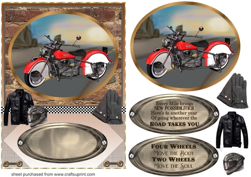 Framed motor bike card front C