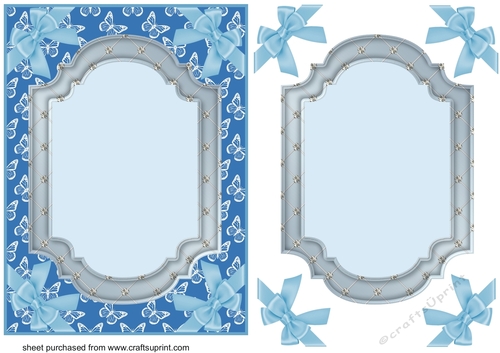 Blue butterfly card front