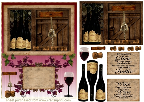 Red wine Birthday card front