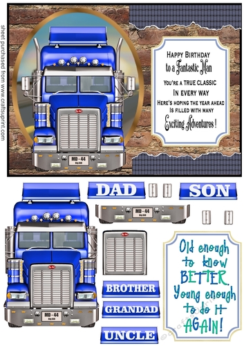 Blue wagon relatives card front