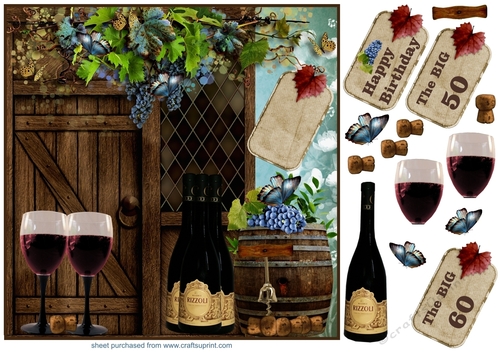 Red wine cellar card front
