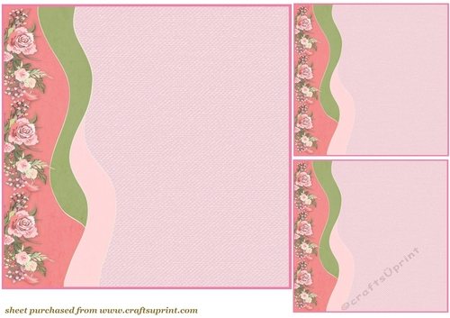 3 Pink floral border card front/topper blanks 1