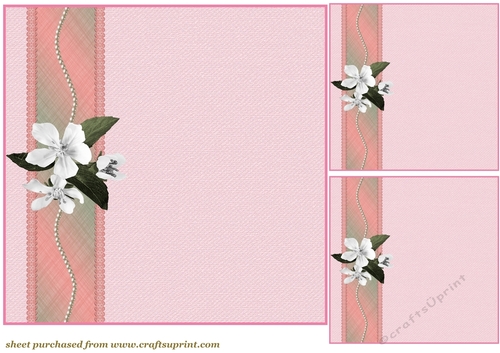 3 Pink floral border card front/topper blanks 4
