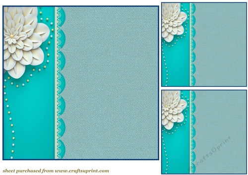 3 Blue floral border card front/topper blanks 2