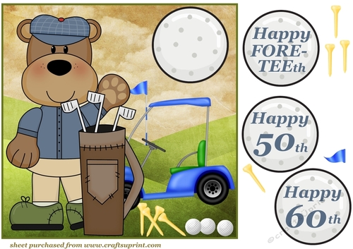 Golf bear card front 2