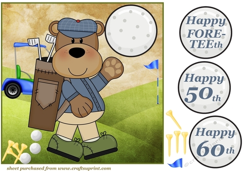 Golf bear card front 3