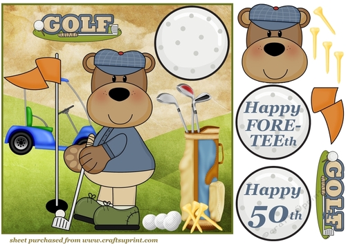 Golf bear card front 4