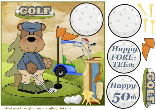 Golf bear card front 5