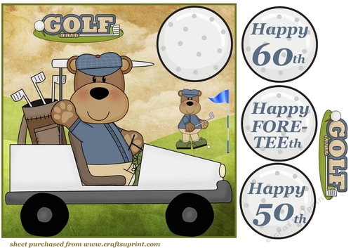 Golf bear card front 6