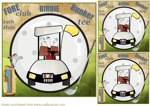 3 Golf cart card front/toppers