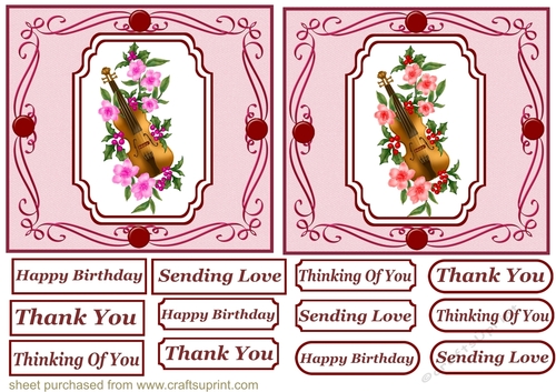 2 Floral violin toppers