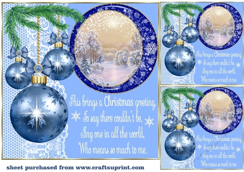3 Light blue Christmas scene card front/toppers(value sheet) 4