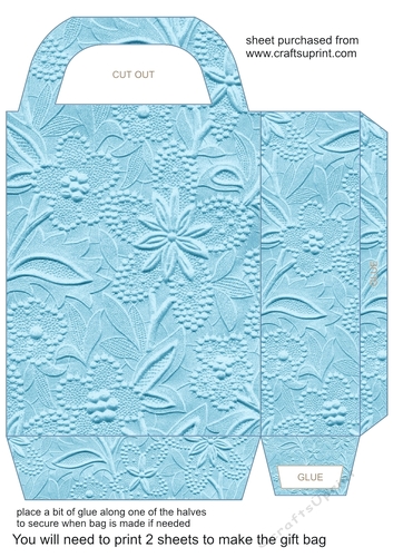 Shades of blue floral gift bag 1