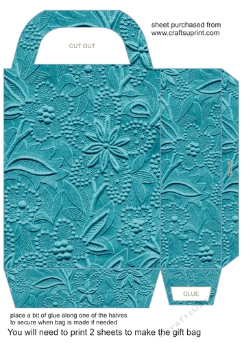 Shades of blue floral gift bag 2