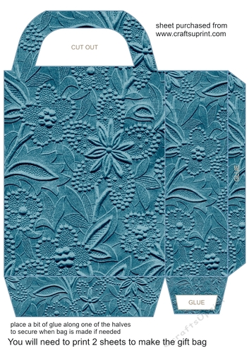Shades of blue floral gift bag 3