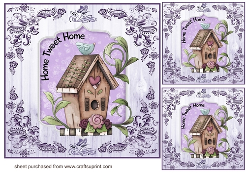 3 Lilac new home card front/toppers(value sheet)