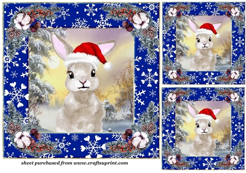 3 Christmas wildlife card front/toppers(value sheet) 3