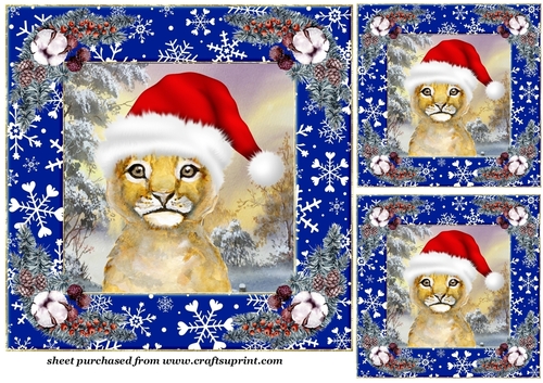 3 Christmas wildlife card front/toppers(value sheet) 4