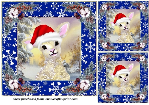 3 Christmas wildlife card front/toppers(value sheet) 6
