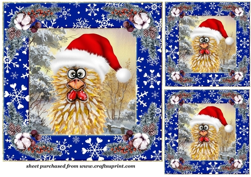 3 Christmas cartoon animal card front/topper(value sheet) 7