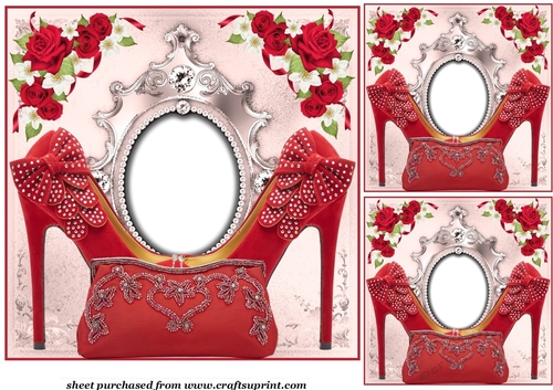 3 Red shoe card front/topper(value sheet)