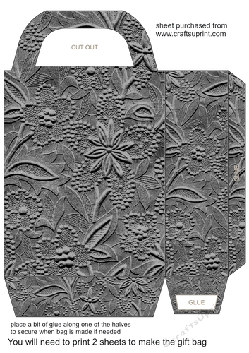 Black and grey floral gift bag 2