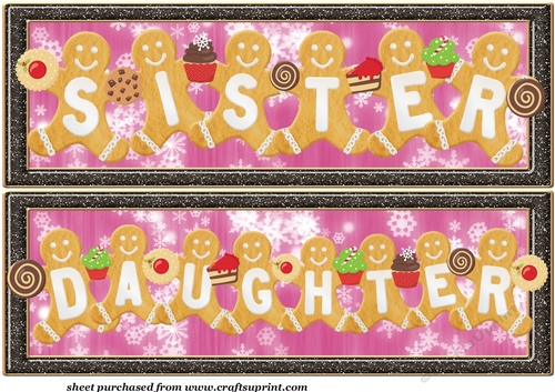 Sister and Daughter Christmas gingerbread toppers