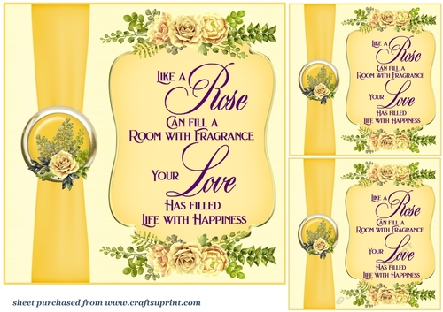3 Yellow rose card front/toppers(value sheet)