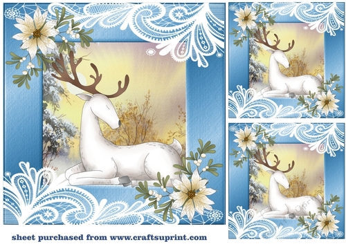 3 Blue Christmas stag card front/toppers(value sheet) 4