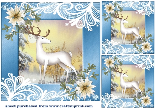 3 Blue Christmas stag card front/toppers(value sheet) 5