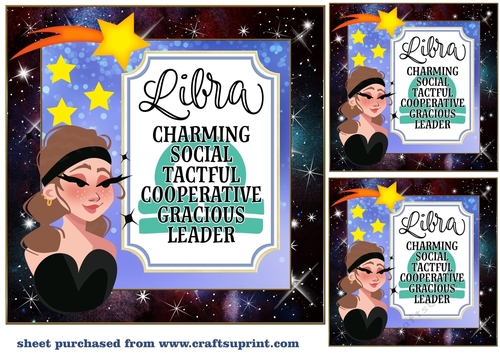 3 Libra girl card front/toppers