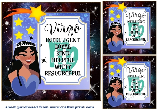 3 Virgo girl card front/toppers