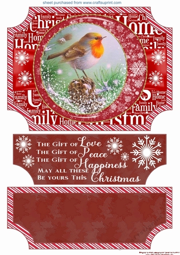 Red Christmas robin easel topper and stopper(no base) 1