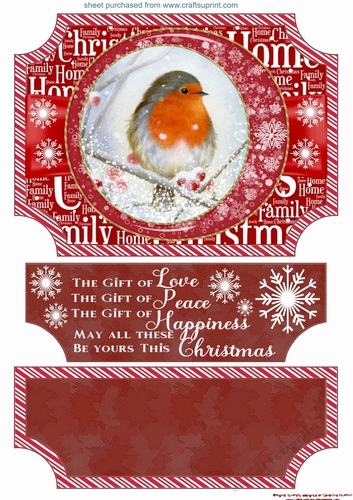 Red Christmas robin easel topper and stopper(no base) 2