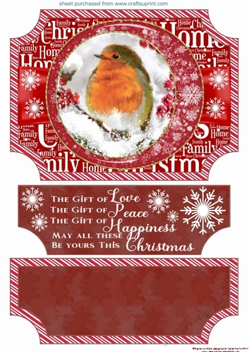 Red Christmas robin easel topper and stopper(no base) 3