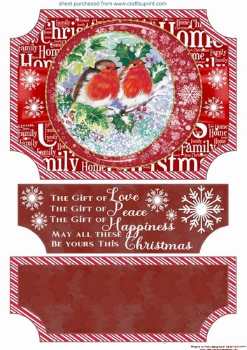 Red Christmas robin easel topper and stopper(no base) 4