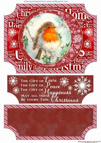 Red Christmas robin easel topper and stopper(no base) 5