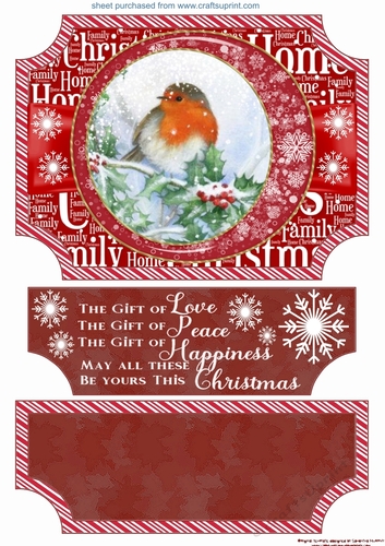 Red Christmas robin easel topper and stopper(no base) 6