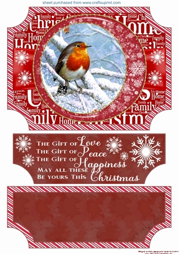 Red Christmas robin easel topper and stopper(no base) 7