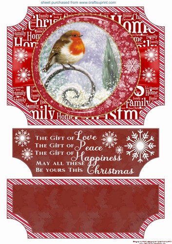 Red Christmas robin easel topper and stopper(no base) 8