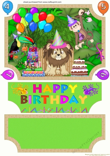 Age 4/5/6/7 Lion Birthday easel topper and stopper(no base)