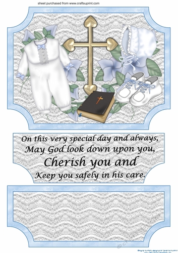 Blue Christening easel topper and stopper(no base)